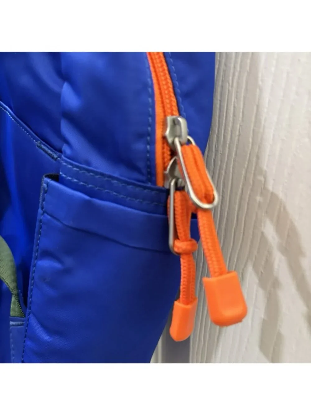 STATE Quilted Blue Backpack Orange Zips 15x12x4 Bottle Pocket Polyester